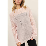 DISTRESSED KNIT SWEATER: ALPACA