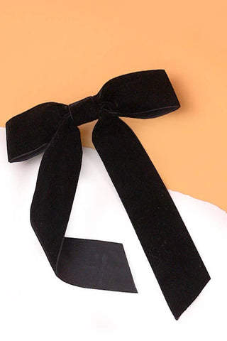 Black JOSSLYN VELVET BOW LACE HAIR CLIPS