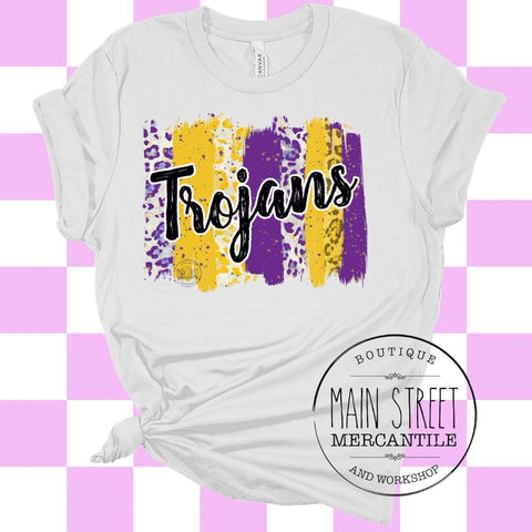 Purple and gold Trojans graphic tee -8