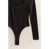 LONG SLEEVE SWEETHEART NECK BODYSUIT: CREAM