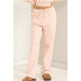 High-waisted Drawstring Pants: CREAM
