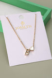 J JOSSLYN BRASS MONOGRAM INITIAL HEART CHARM NECKLACE