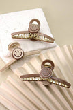 Ivory JOSSLYN LARGE SMILEY CELLULOSE HAIR CLAW CLIPS
