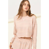 DROP-SHOULDER CROPPED TOP: HUNTER GREEN