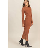 SHEER OVERLAY SLIT MIDI DRESS: OFF WHITE