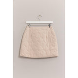 Quilted Puffer Mini Skirt: BLACK