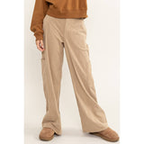 CORDUROY CARGO PANTS: BLACK