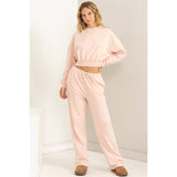 High-waisted Drawstring Pants: CREAM