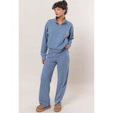 Half Zip Sweatshirt With Front Pockets -Tan