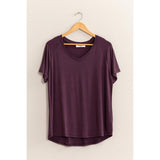 SHORT-SLEEVE V-NECK TOP: CREAM