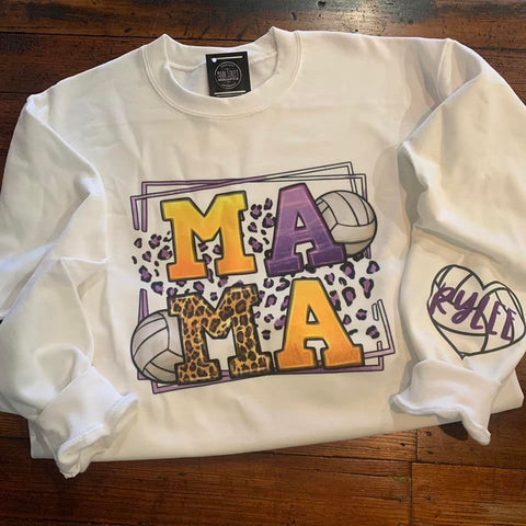 Mama volleyball custom name Trojans graphic tee -66
