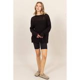 DISTRESSED KNIT SWEATER: ALPACA