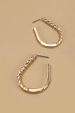 Gold JOSSLYN HALF TWIST OVAL HOOP EARRINGS