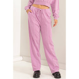 High-waisted Drawstring Pants: CREAM