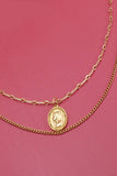 Gold JOSSLYN COIN LINK DOUBLE LAYER NECKLACE