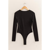LONG SLEEVE SWEETHEART NECK BODYSUIT: CREAM