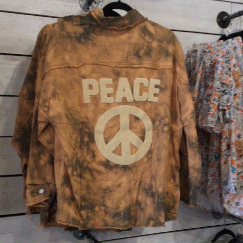 Distressed Green and Orange Top