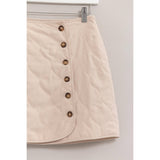 Quilted Puffer Mini Skirt: BLACK