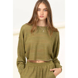 DROP-SHOULDER CROPPED TOP: HUNTER GREEN