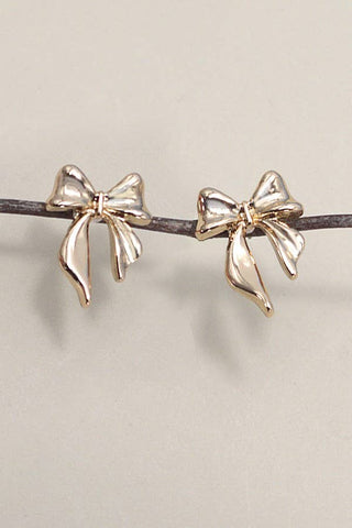 Gold JOSSLYN BOW STUD EARRINGS