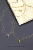 Gold 18K STAINLESS STEEL TARNISH FREE CROSS NECKLACE