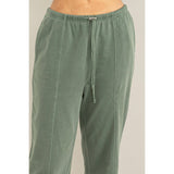 High-waisted Drawstring Pants: CREAM