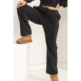 High-waisted Drawstring Pants: CREAM