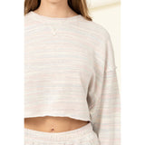 DROP-SHOULDER CROPPED TOP: HUNTER GREEN