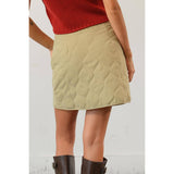 Quilted Puffer Mini Skirt: BLACK