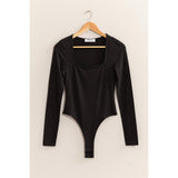 LONG SLEEVE SWEETHEART NECK BODYSUIT: CREAM