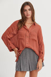 LONG SLEEVE BUTTON DOWN SHIRT: BLACK