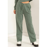 High-waisted Drawstring Pants: CREAM