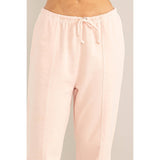 High-waisted Drawstring Pants: CREAM