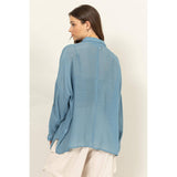 LONG SLEEVE BUTTON DOWN SHIRT: MAUVE