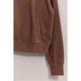 Half Zip Sweatshirt With Front Pockets -Tan