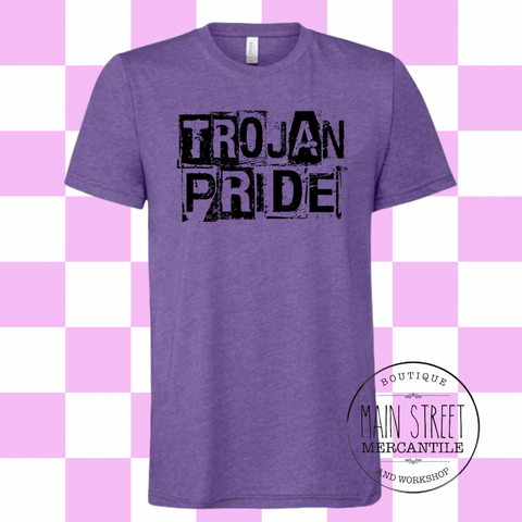 Distressed Trojans Pride Graphic Top
