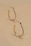 Gold JOSSLYN HALF TWIST OVAL HOOP EARRINGS