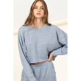 DROP-SHOULDER CROPPED TOP: HUNTER GREEN