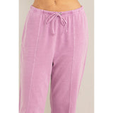 High-waisted Drawstring Pants: CREAM