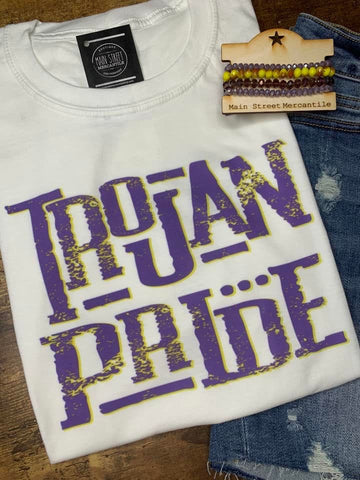 Purple and gold Trojan pride graphic tee -61