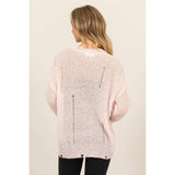 DISTRESSED KNIT SWEATER: ALPACA