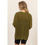 DISTRESSED KNIT SWEATER: ALPACA