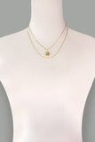 Gold JOSSLYN COIN LINK DOUBLE LAYER NECKLACE