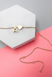 J JOSSLYN BRASS MONOGRAM INITIAL HEART CHARM NECKLACE