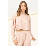 DROP-SHOULDER CROPPED TOP: HUNTER GREEN