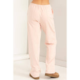 High-waisted Drawstring Pants: CREAM