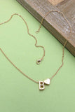 J JOSSLYN BRASS MONOGRAM INITIAL HEART CHARM NECKLACE