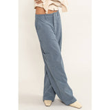 CORDUROY CARGO PANTS: BLACK