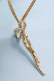 Gold JOSSLYN PEARL EMBELLISHED BOW PENDANT NECKLACE