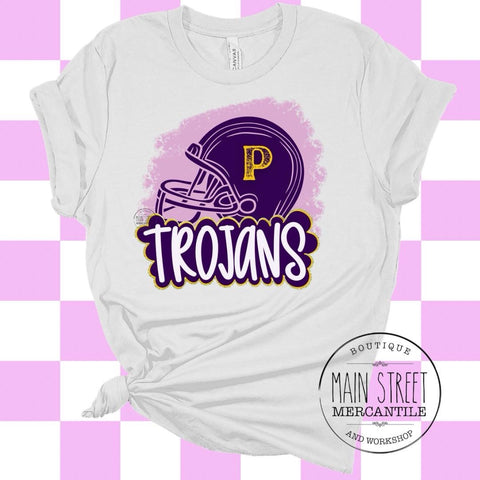 Purple Trojan helmet Trojans graphic tee -33